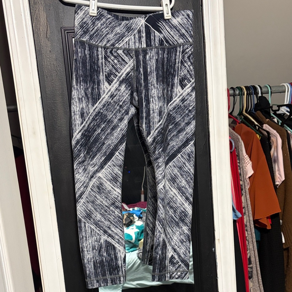 lululemon athletica Kids Black & White Brushed Stripe Leggings